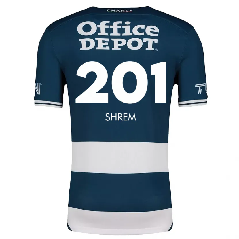 Danxen Kvinder David Shrem #201 Blå Hvid Hjemmebane Spillertrøjer 2024/25 Trøje T-Shirt