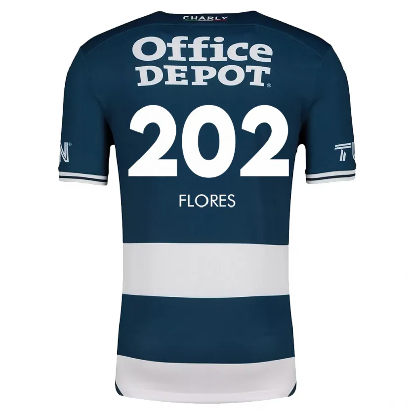 Danxen Kvinder Luis Flores #202 Blå Hvid Hjemmebane Spillertrøjer 2024/25 Trøje T-Shirt