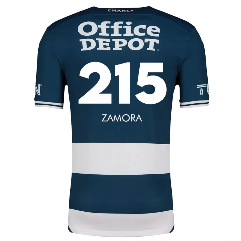 Danxen Kvinder Yahir Zamora #215 Blå Hvid Hjemmebane Spillertrøjer 2024/25 Trøje T-Shirt