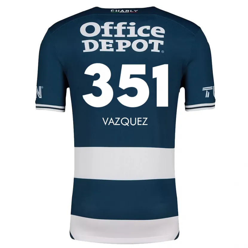 Danxen Kvinder Maximo Vázquez #351 Blå Hvid Hjemmebane Spillertrøjer 2024/25 Trøje T-Shirt