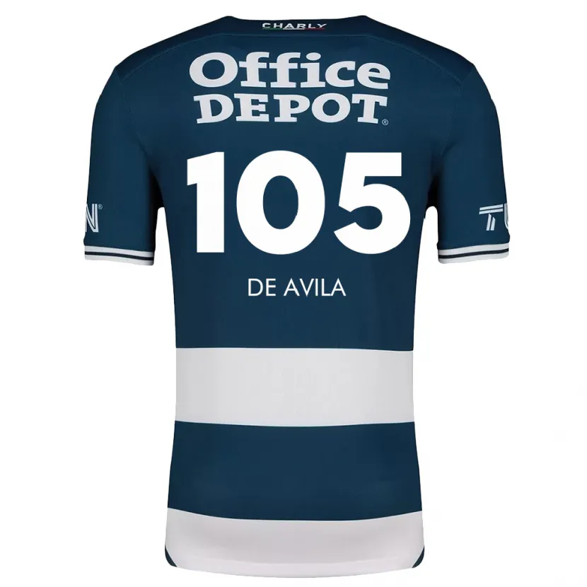 Danxen Kvinder José De Ávila #105 Blå Hvid Hjemmebane Spillertrøjer 2024/25 Trøje T-Shirt