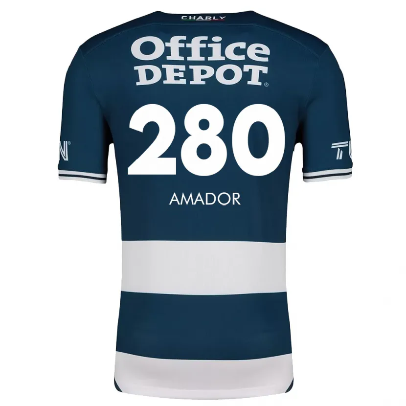Danxen Kvinder Santiago Amador #280 Blå Hvid Hjemmebane Spillertrøjer 2024/25 Trøje T-Shirt