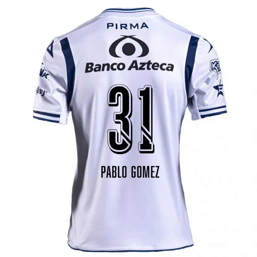 Danxen Kvinder Juan Pablo Gómez #31 Hvid Marineblå Hjemmebane Spillertrøjer 2024/25 Trøje T-Shirt