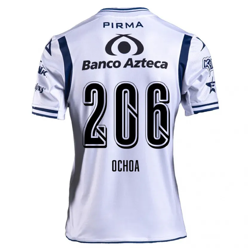 Danxen Kvinder Barúc Ochoa #206 Hvid Marineblå Hjemmebane Spillertrøjer 2024/25 Trøje T-Shirt