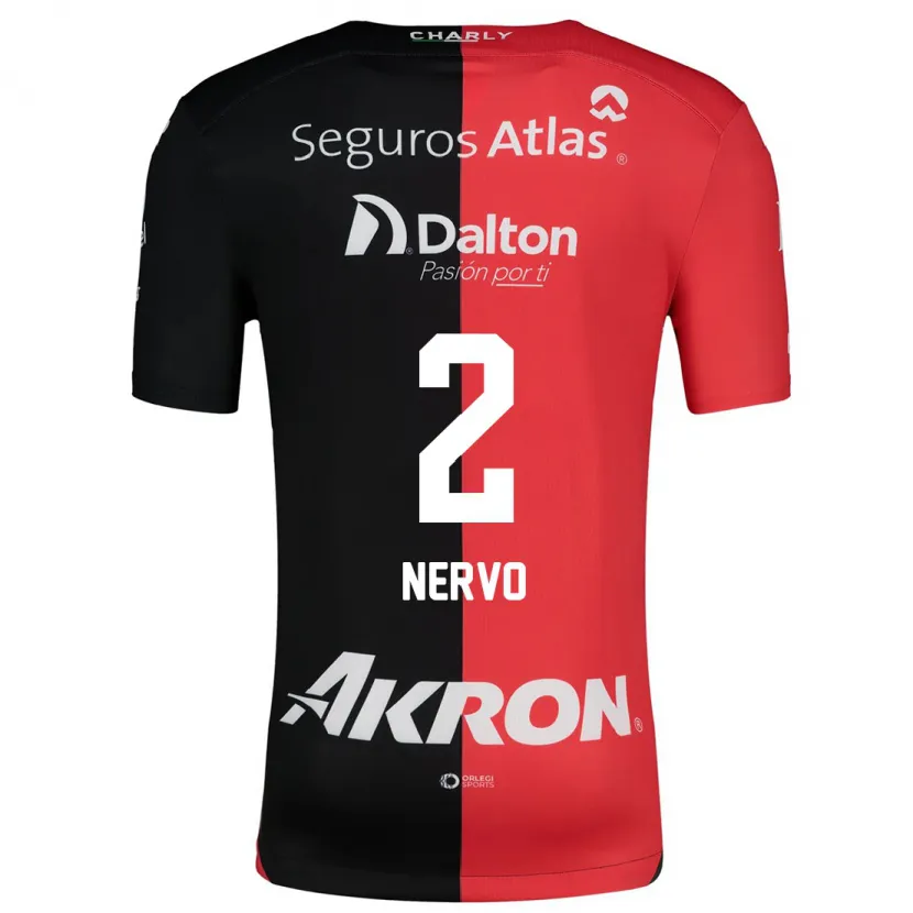 Danxen Kvinder Hugo Nervo #2 Rød Sort Hjemmebane Spillertrøjer 2024/25 Trøje T-Shirt