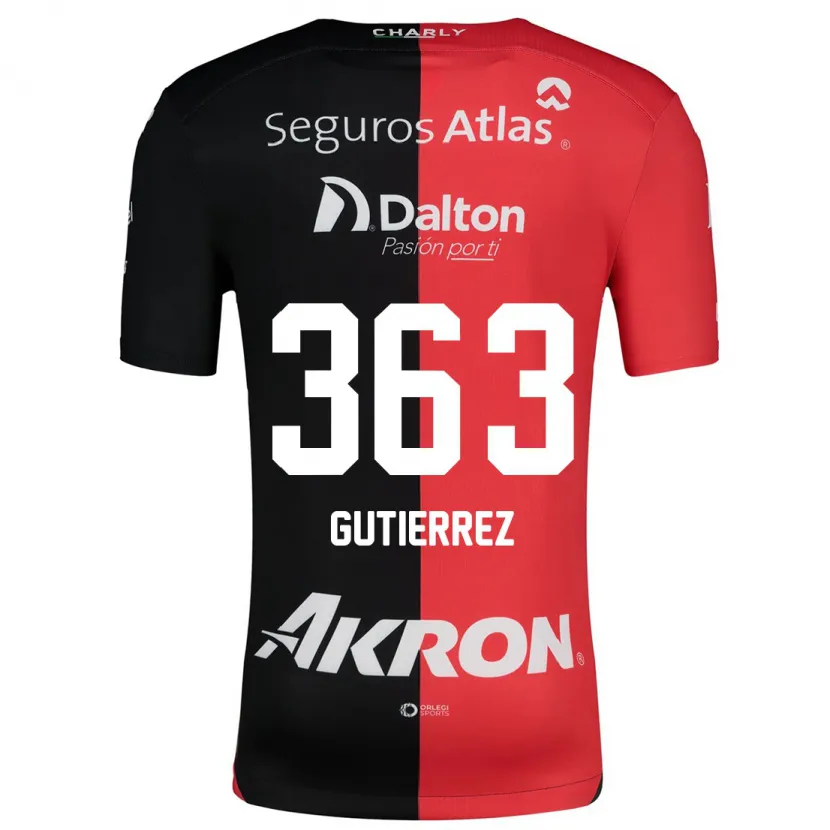 Danxen Kvinder Orlando Gutiérrez #363 Rød Sort Hjemmebane Spillertrøjer 2024/25 Trøje T-Shirt