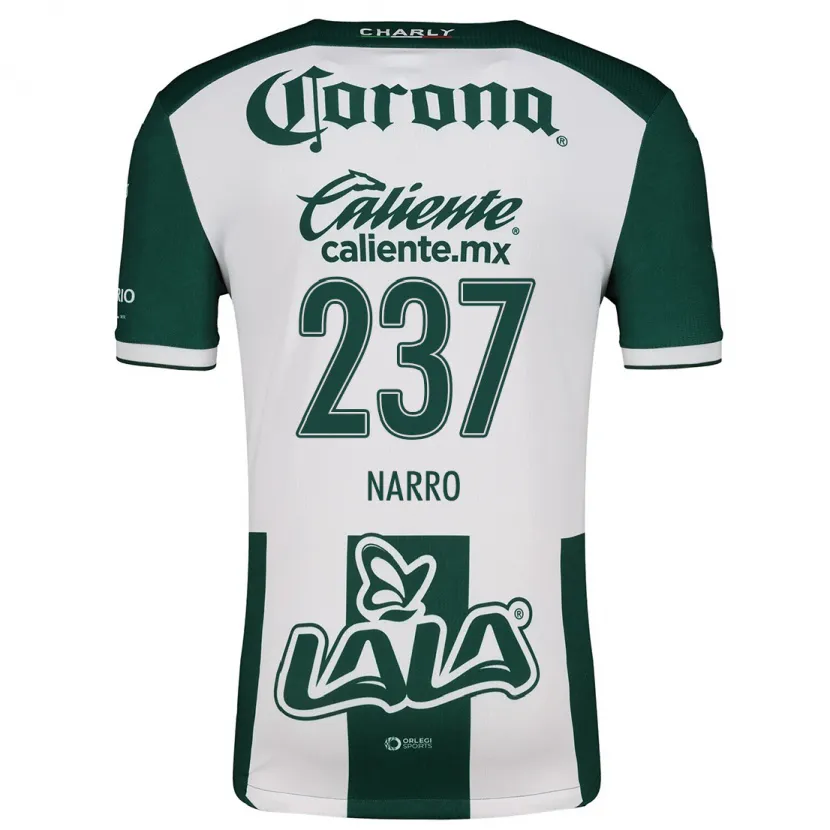 Danxen Kvinder Ernesto Narro #237 Grøn Hvid Hjemmebane Spillertrøjer 2024/25 Trøje T-Shirt