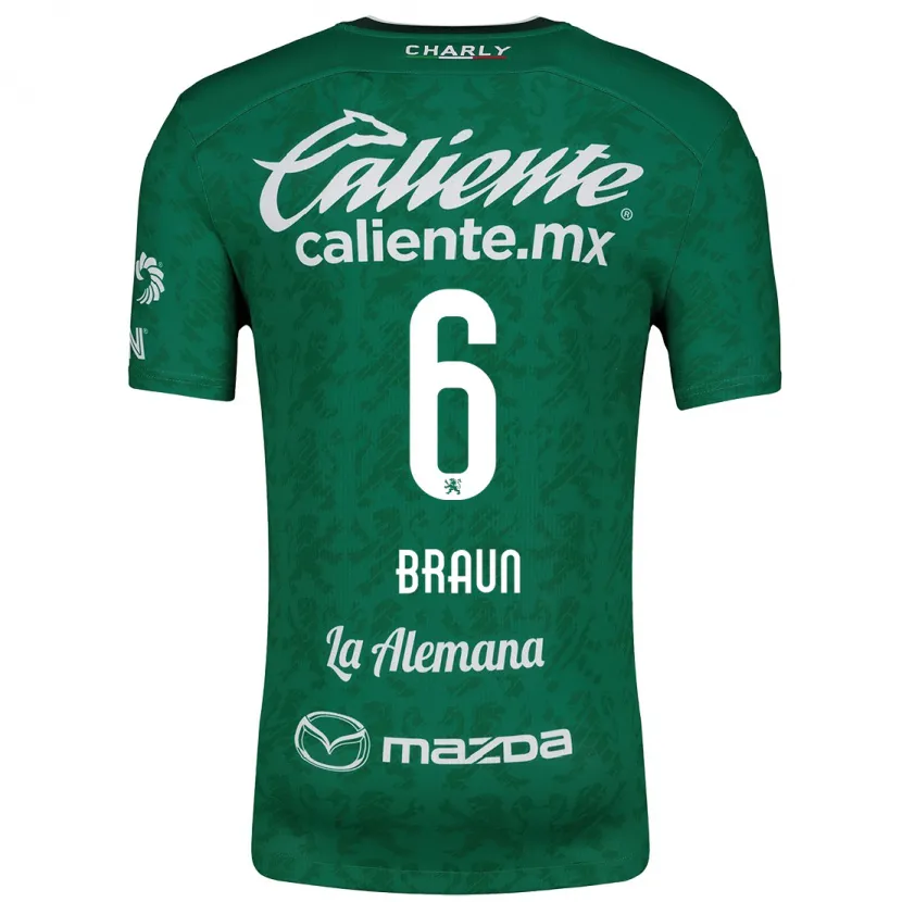Danxen Kvinder Sophia Braun #6 Grøn Hvid Hjemmebane Spillertrøjer 2024/25 Trøje T-Shirt