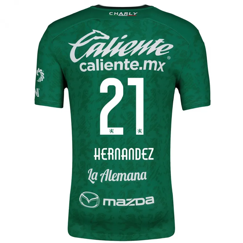 Danxen Kvinder Alexa Hernández #21 Grøn Hvid Hjemmebane Spillertrøjer 2024/25 Trøje T-Shirt