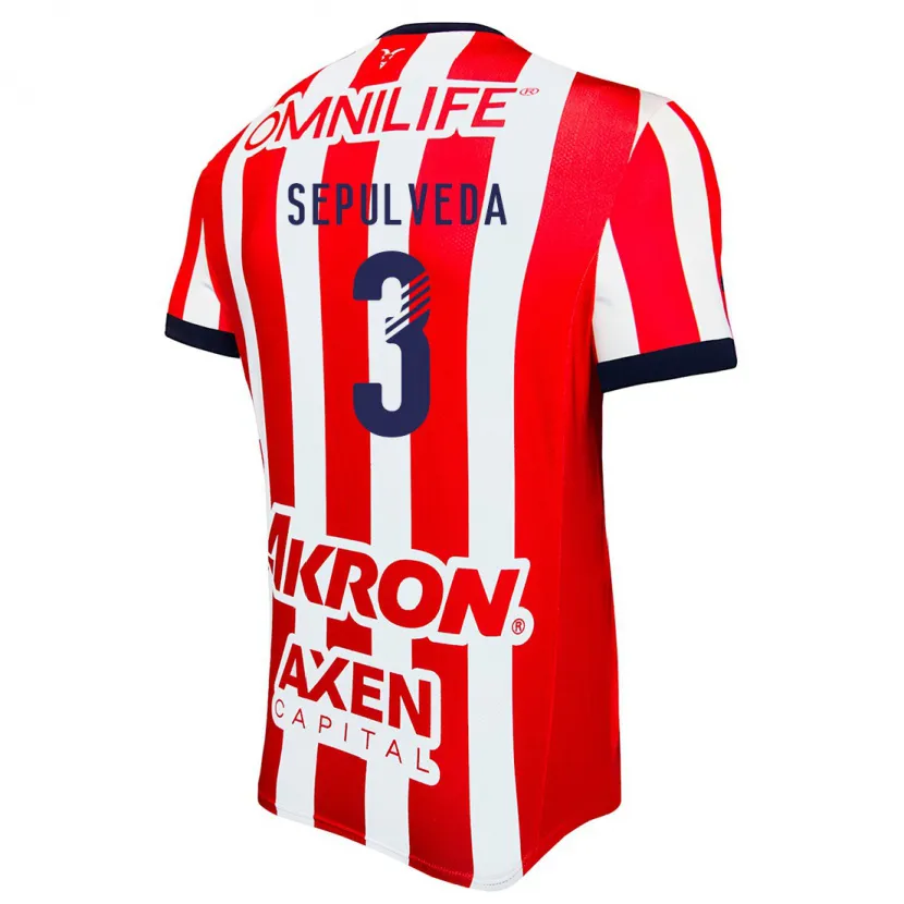 Danxen Kvinder Gilberto Sepúlveda #3 Rød Hvid Blå Hjemmebane Spillertrøjer 2024/25 Trøje T-Shirt