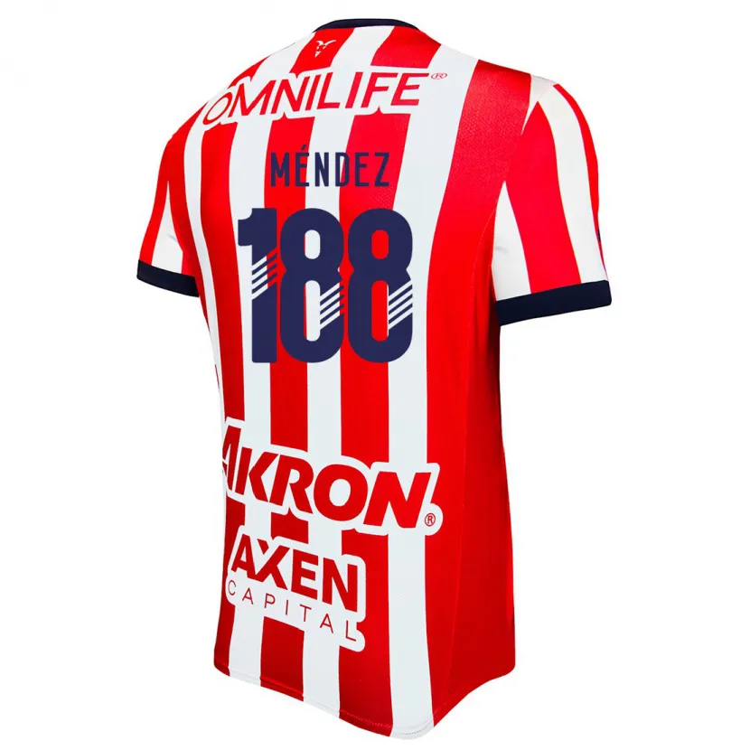 Danxen Kvinder Francisco Méndez #188 Rød Hvid Blå Hjemmebane Spillertrøjer 2024/25 Trøje T-Shirt