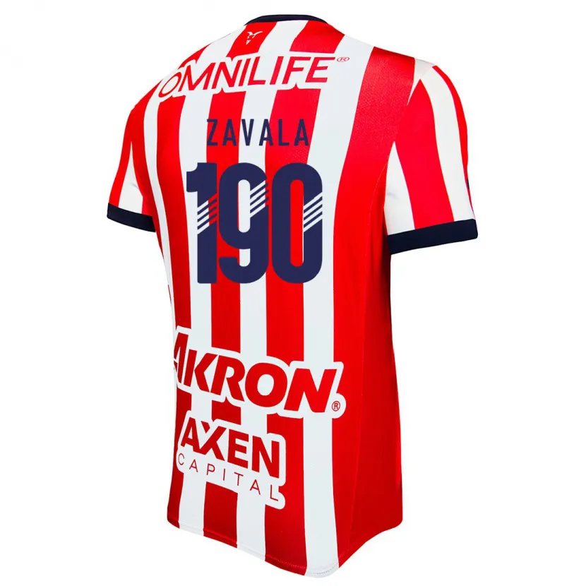 Danxen Kvinder Juan Zavala #190 Rød Hvid Blå Hjemmebane Spillertrøjer 2024/25 Trøje T-Shirt