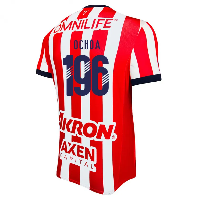 Danxen Kvinder Eduardo Ochoa #196 Rød Hvid Blå Hjemmebane Spillertrøjer 2024/25 Trøje T-Shirt