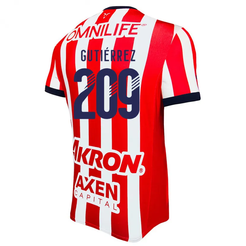 Danxen Kvinder Edgar Gutiérrez #209 Rød Hvid Blå Hjemmebane Spillertrøjer 2024/25 Trøje T-Shirt