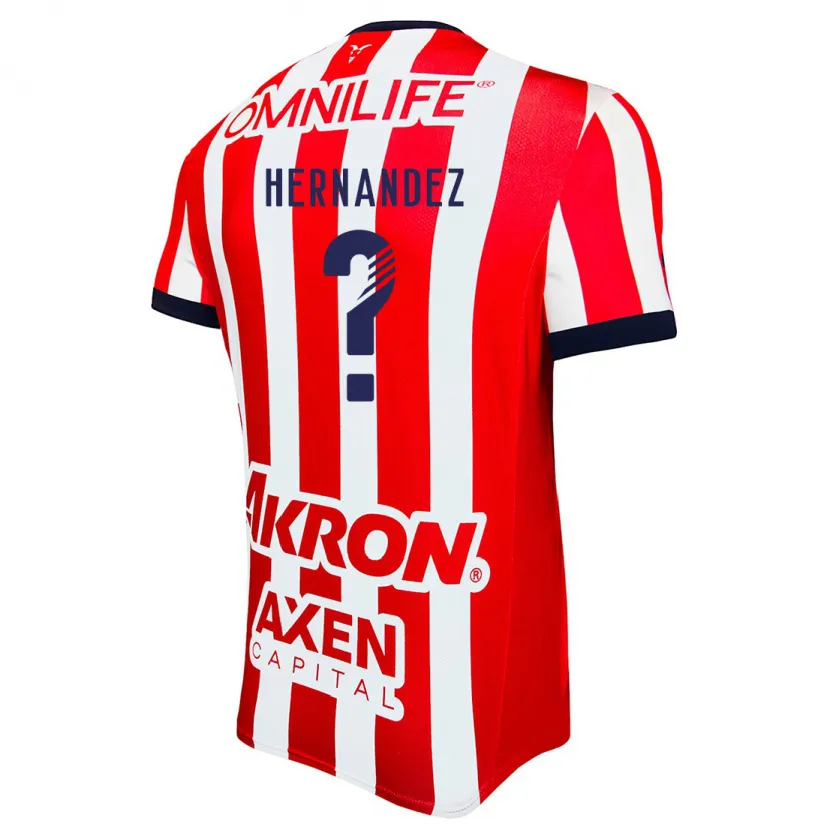 Danxen Kvinder Carlos Hernandez #0 Rød Hvid Blå Hjemmebane Spillertrøjer 2024/25 Trøje T-Shirt