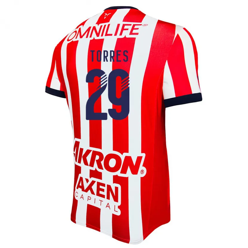 Danxen Kvinder Alan Torres #29 Rød Hvid Blå Hjemmebane Spillertrøjer 2024/25 Trøje T-Shirt