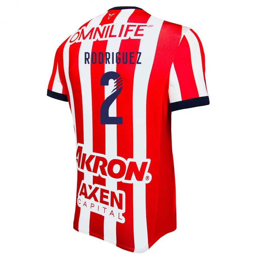Danxen Kvinder Jaqueline Rodríguez #2 Rød Hvid Blå Hjemmebane Spillertrøjer 2024/25 Trøje T-Shirt
