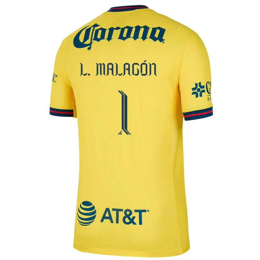 Danxen Kvinder Luis Malagón #1 Gul Blå Hjemmebane Spillertrøjer 2024/25 Trøje T-Shirt