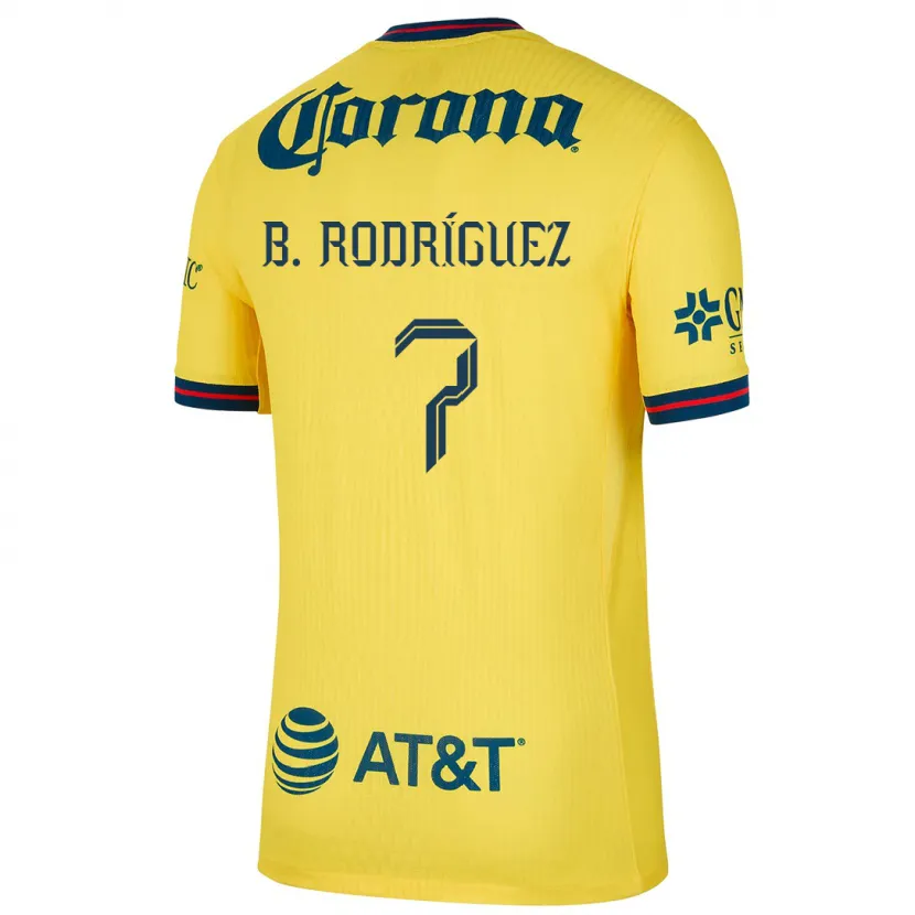 Danxen Kvinder Brian Rodríguez #7 Gul Blå Hjemmebane Spillertrøjer 2024/25 Trøje T-Shirt