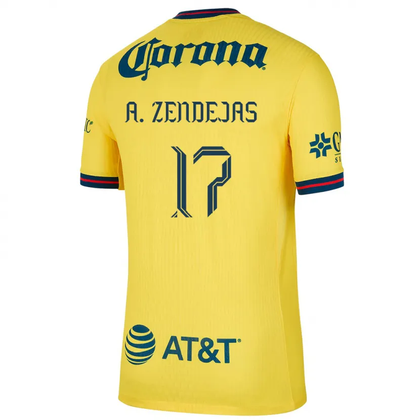 Danxen Kvinder Álex Zendejas #17 Gul Blå Hjemmebane Spillertrøjer 2024/25 Trøje T-Shirt