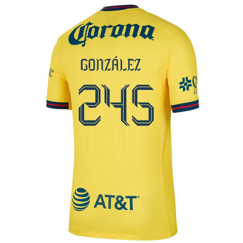 Danxen Kvinder Enrique González #245 Gul Blå Hjemmebane Spillertrøjer 2024/25 Trøje T-Shirt