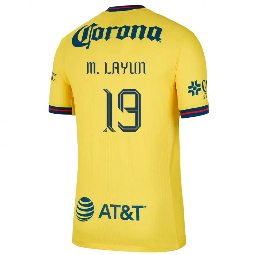 Danxen Kvinder Miguel Layún #19 Gul Blå Hjemmebane Spillertrøjer 2024/25 Trøje T-Shirt