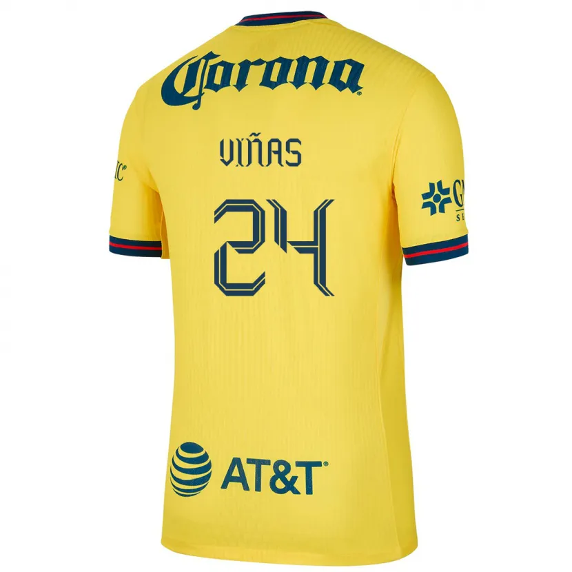 Danxen Kvinder Federico Viñas #24 Gul Blå Hjemmebane Spillertrøjer 2024/25 Trøje T-Shirt