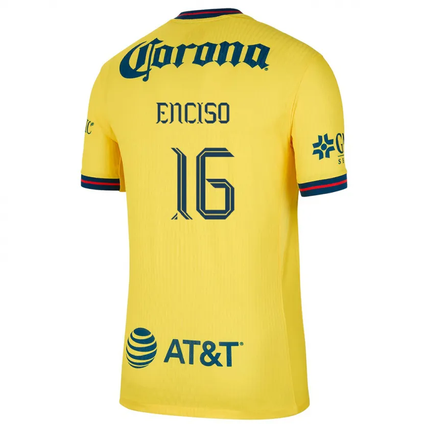 Danxen Kvinder Sabrina Enciso #16 Gul Blå Hjemmebane Spillertrøjer 2024/25 Trøje T-Shirt