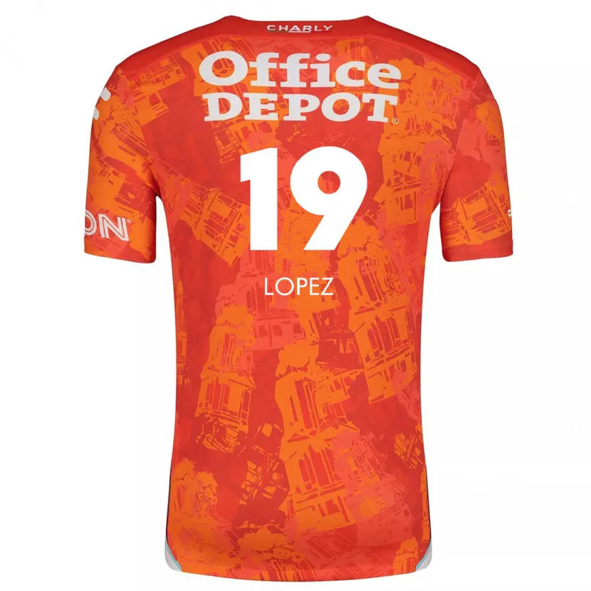 Danxen Kvinder Javier Eduardo López #19 Orange Hvid Udebane Spillertrøjer 2024/25 Trøje T-Shirt