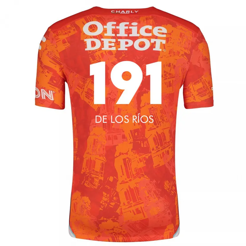 Danxen Kvinder Sergio De Los Ríos #191 Orange Hvid Udebane Spillertrøjer 2024/25 Trøje T-Shirt