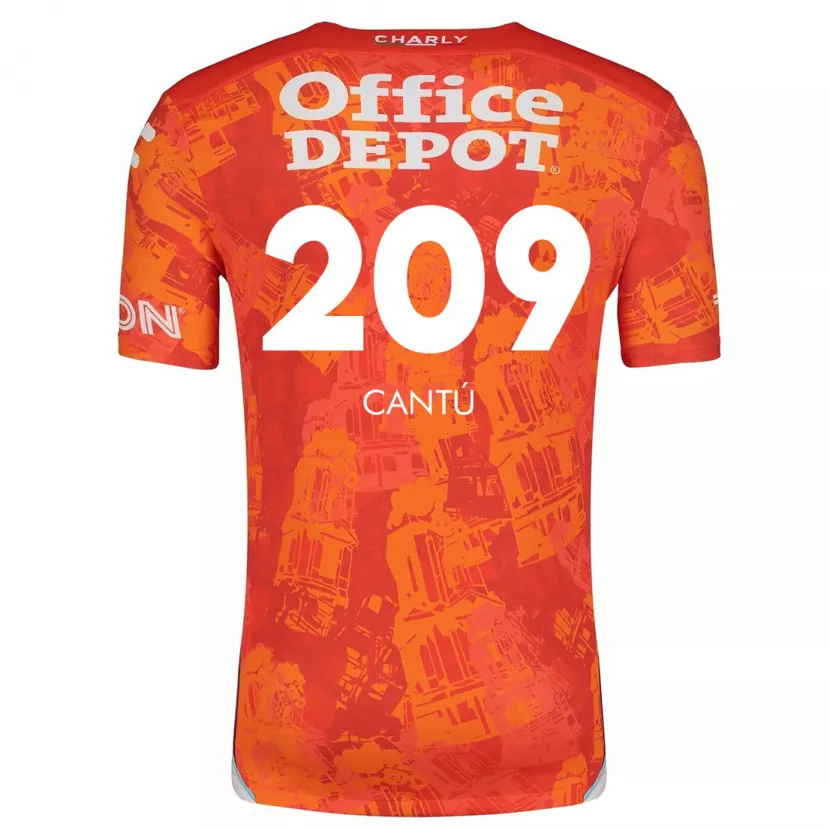 Danxen Kvinder Juan Cantú #209 Orange Hvid Udebane Spillertrøjer 2024/25 Trøje T-Shirt