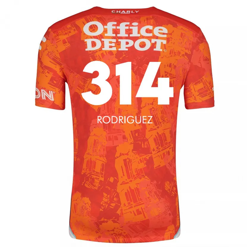 Danxen Kvinder Alan Rodríguez #314 Orange Hvid Udebane Spillertrøjer 2024/25 Trøje T-Shirt