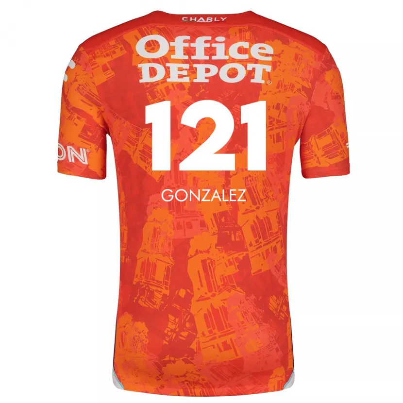 Danxen Kvinder Cristian González #121 Orange Hvid Udebane Spillertrøjer 2024/25 Trøje T-Shirt