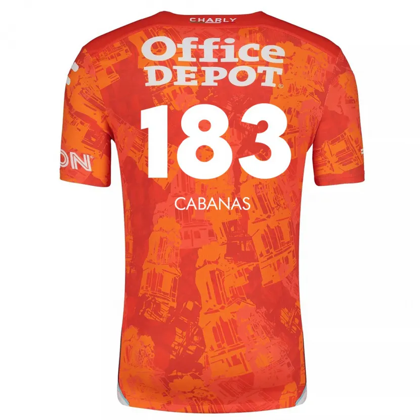 Danxen Kvinder Mauricio Cabañas #183 Orange Hvid Udebane Spillertrøjer 2024/25 Trøje T-Shirt