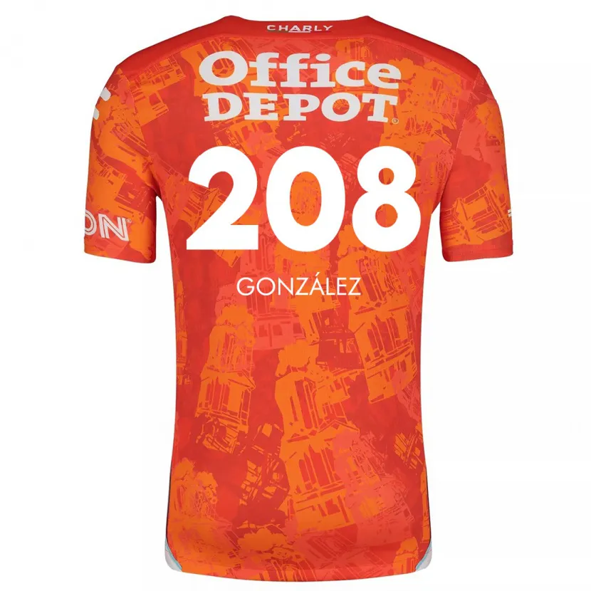 Danxen Kvinder Osvaldo González #208 Orange Hvid Udebane Spillertrøjer 2024/25 Trøje T-Shirt