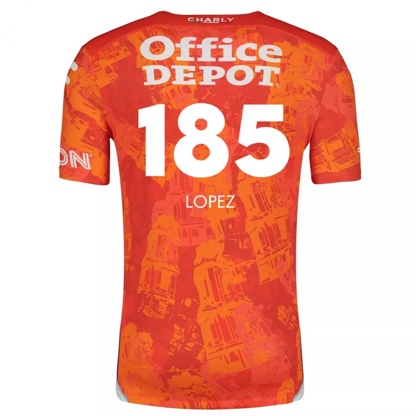 Danxen Kvinder René López #185 Orange Hvid Udebane Spillertrøjer 2024/25 Trøje T-Shirt