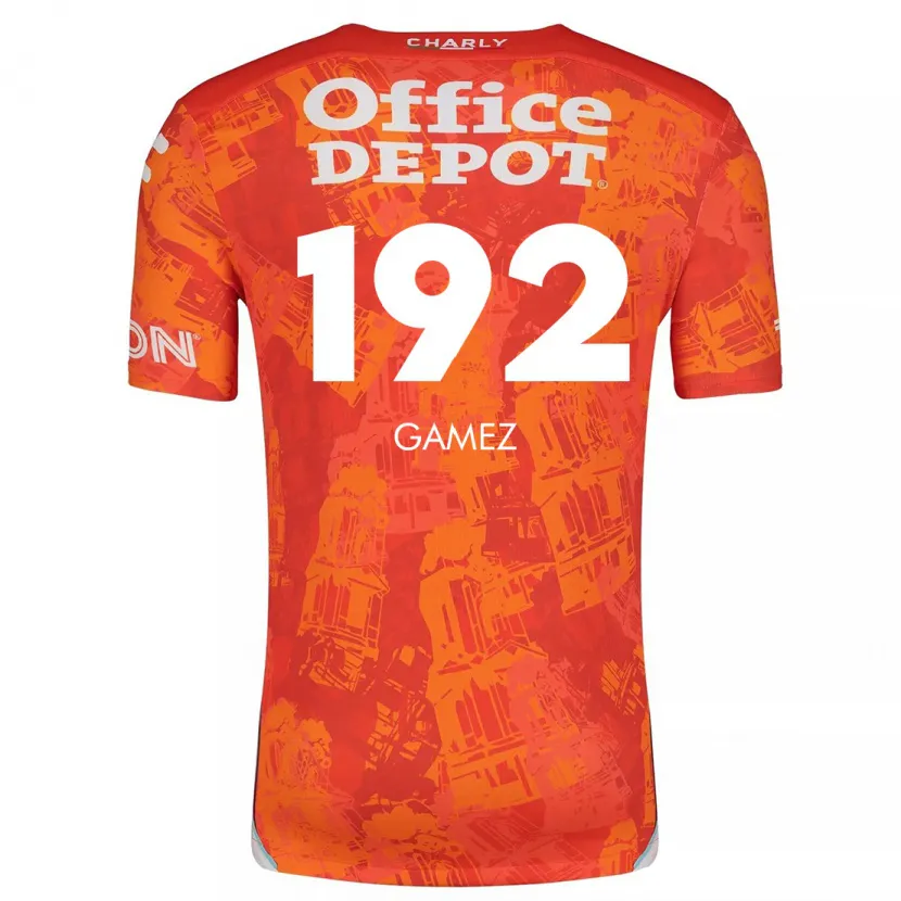 Danxen Kvinder Jonathan Gámez #192 Orange Hvid Udebane Spillertrøjer 2024/25 Trøje T-Shirt