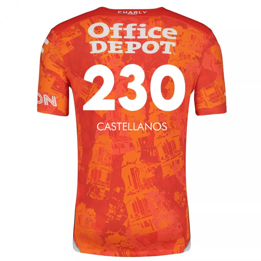 Danxen Kvinder Edson Castellanos #230 Orange Hvid Udebane Spillertrøjer 2024/25 Trøje T-Shirt
