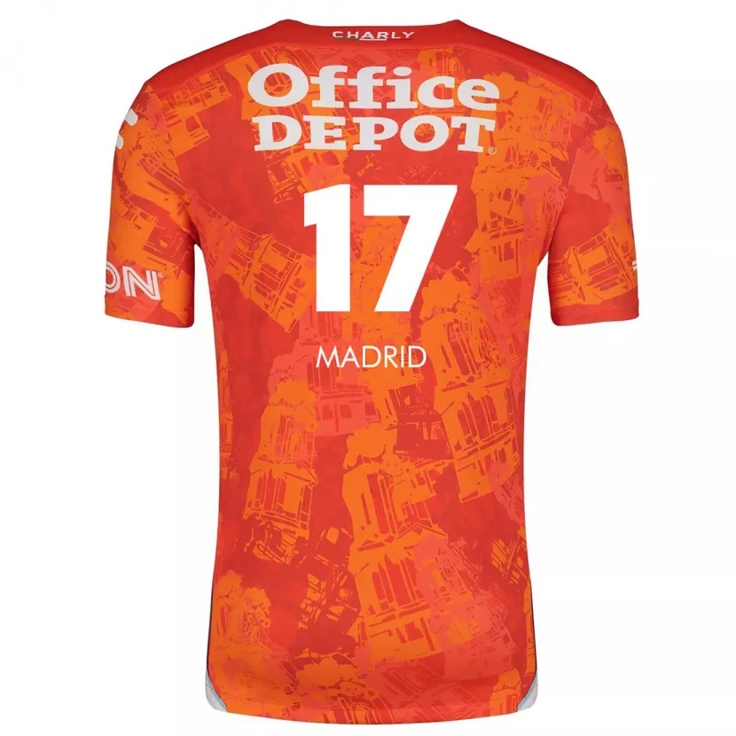 Danxen Kvinder Yanín Madrid #17 Orange Hvid Udebane Spillertrøjer 2024/25 Trøje T-Shirt