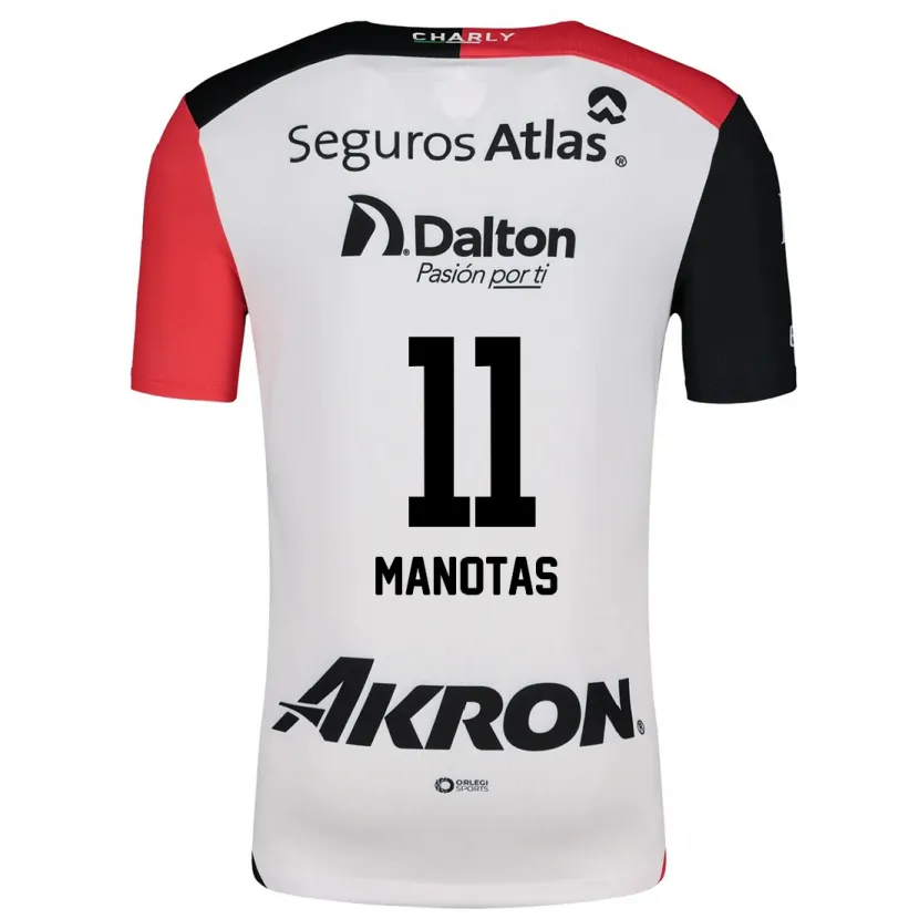 Danxen Kvinder Mauro Manotas #11 Hvid Rød Sort Udebane Spillertrøjer 2024/25 Trøje T-Shirt
