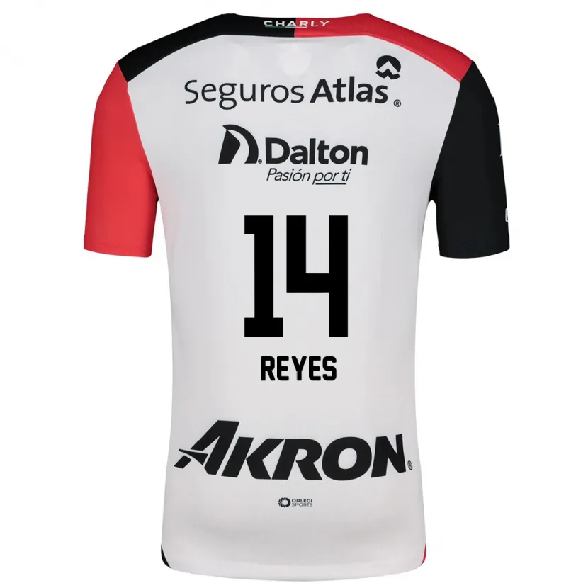 Danxen Kvinder Luis Reyes #14 Hvid Rød Sort Udebane Spillertrøjer 2024/25 Trøje T-Shirt