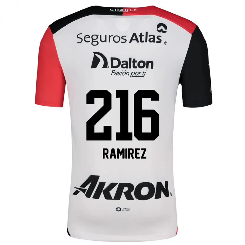 Danxen Kvinder Paulo Ramírez #216 Hvid Rød Sort Udebane Spillertrøjer 2024/25 Trøje T-Shirt