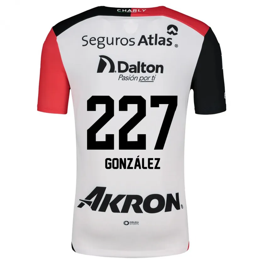 Danxen Kvinder Rodolfo González #227 Hvid Rød Sort Udebane Spillertrøjer 2024/25 Trøje T-Shirt