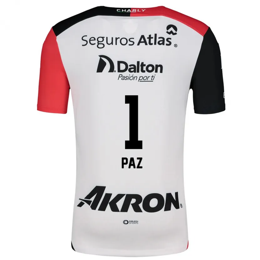Danxen Kvinder Ana Gabriela Paz #1 Hvid Rød Sort Udebane Spillertrøjer 2024/25 Trøje T-Shirt
