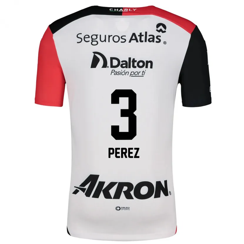 Danxen Kvinder María Fernanda Pérez #3 Hvid Rød Sort Udebane Spillertrøjer 2024/25 Trøje T-Shirt