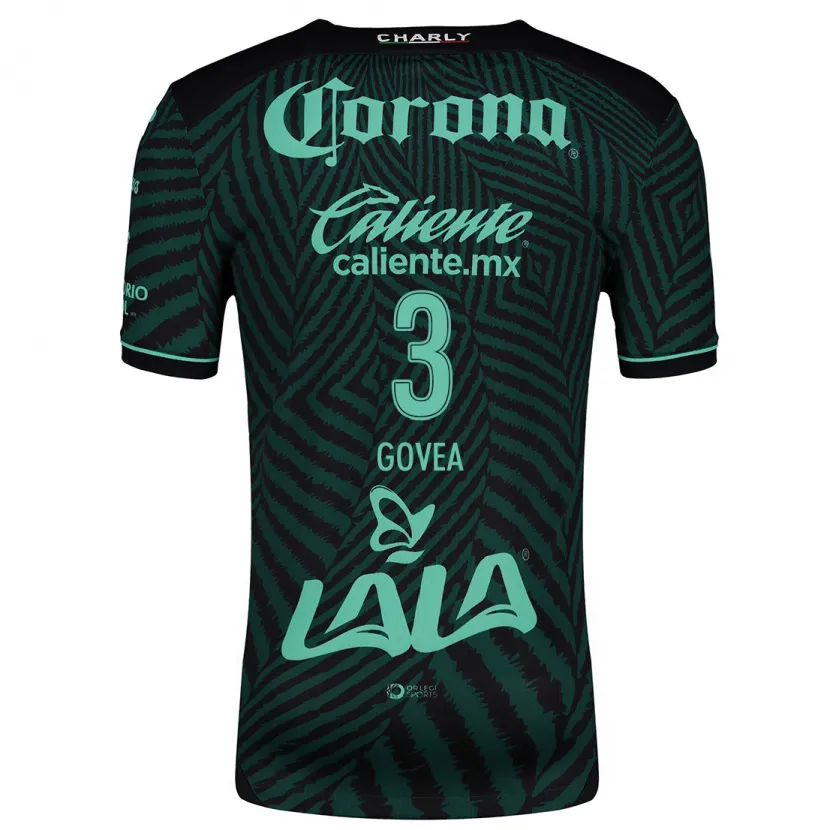 Danxen Kvinder Ismael Govea #3 Sort Grøn Udebane Spillertrøjer 2024/25 Trøje T-Shirt