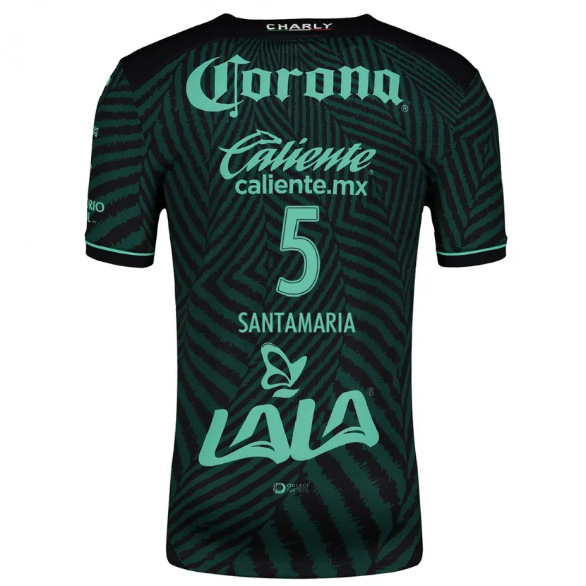 Danxen Kvinder Anderson Santamaría #5 Sort Grøn Udebane Spillertrøjer 2024/25 Trøje T-Shirt