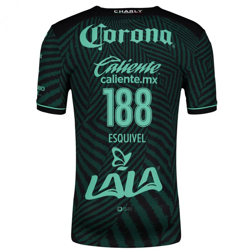 Danxen Kvinder Bruno Esquivel #188 Sort Grøn Udebane Spillertrøjer 2024/25 Trøje T-Shirt
