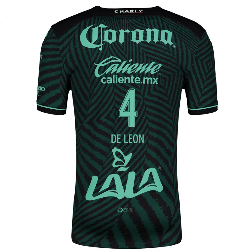 Danxen Kvinder Lourdes De León #4 Sort Grøn Udebane Spillertrøjer 2024/25 Trøje T-Shirt