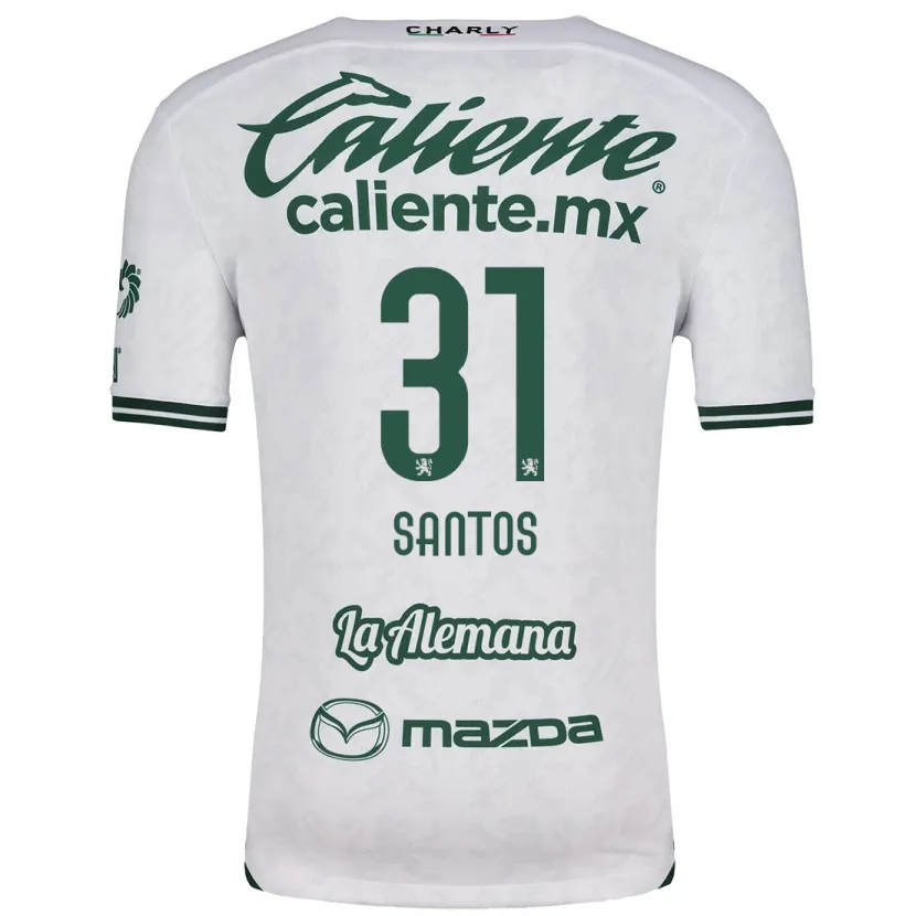 Danxen Kvinder Sebastián Santos #31 Hvid Grøn Udebane Spillertrøjer 2024/25 Trøje T-Shirt